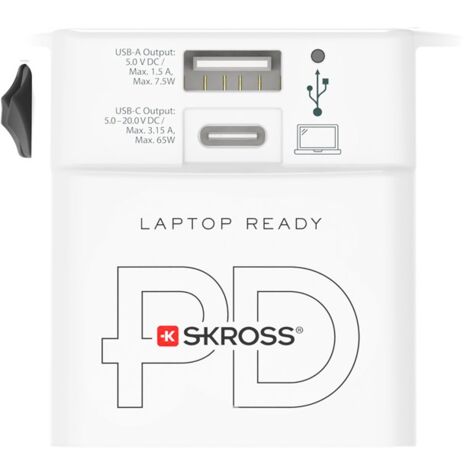 Skross Usb-lader Met Euro-stekker - 2 Poorten - 1 X Usb 1 X Type-c Plug