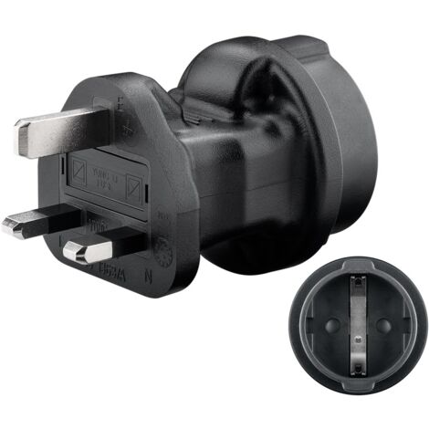 Goobay 95307 adaptador de enchufe eléctrico Tipo F Tipo G (RU) Negro