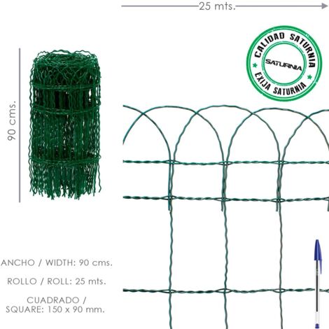 SATURNIA - Malla Electrosoldada Plastificada Residence Altura 90 cm. Rollo 25 Metros