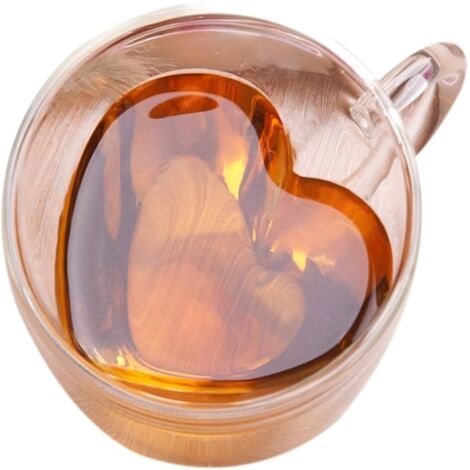 Extralink home kubek miłosny szklanka w kształcie serca podwójna ściana żaroodporny 250ml (1/3)
