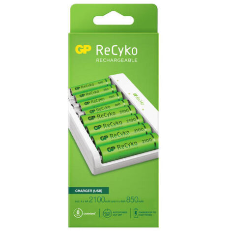 GP El cargador ReCyko Charge 10 Ultra Fast es el cargador de batería recargable NiMH más rápido del mundo, negro (1/4)