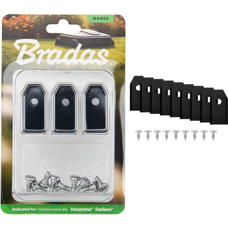 Cuchillas de titanio negro para robots cortacésped Husqvarna Gardena  Juego de 9 piezas, alta durabilidad y corte preciso (1/2)