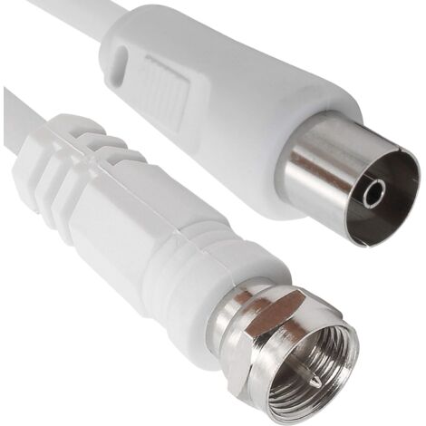 Cable antena-satelite coaxial hembra - tipo f macho 75 Ohm 1.5 M Blanco (1/5)