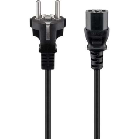 Goobay 50098 cable de transmisión Negro 2 m Enchufe tipo F IEC C13 (1/5)