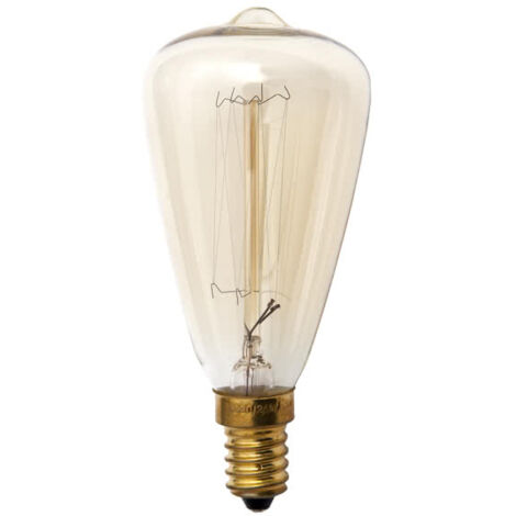 Bombilla incandescencia vintage pebetero 25w e14 48dx115 calida