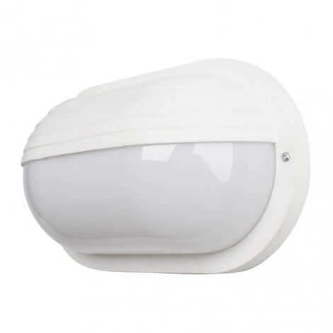 Aplique ext.oval canopus grande1xe27 policar.blanco  10x26x15 cm ip44