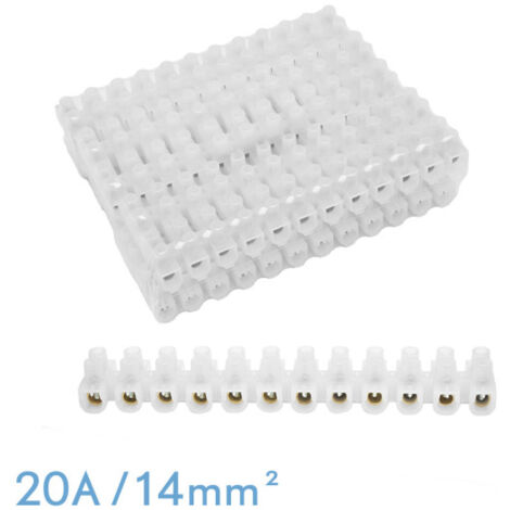 Regleta ficha de empalme 20a/14mm2 pe semitransparente 12 fichas flexible y facil cortar
