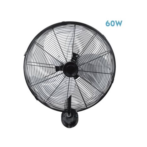 Ventilador De Pared 60W Negro Plata 40cm 3 Velocidades Orientable Y Oscilante ARRECIFE