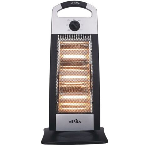 Estufa eléctrica Candente Fabrilamp en negro y plata con 1200W, 3 potencias, función oscilante, 3 elementos, asa de transporte y sistema antivuelco (1/3)