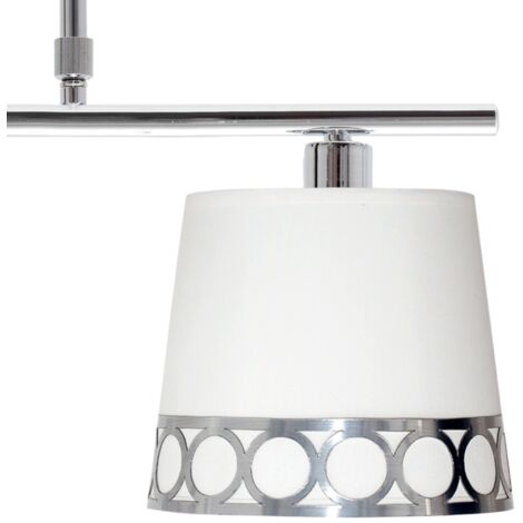 Lampara dalia 2xe14 blanco/plata regx40x16 cm