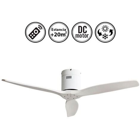Ventilador de techo "Aguilón" regulable con mando a distancia (40W motor DC 44dB) IP20 Ø132cm color blanco