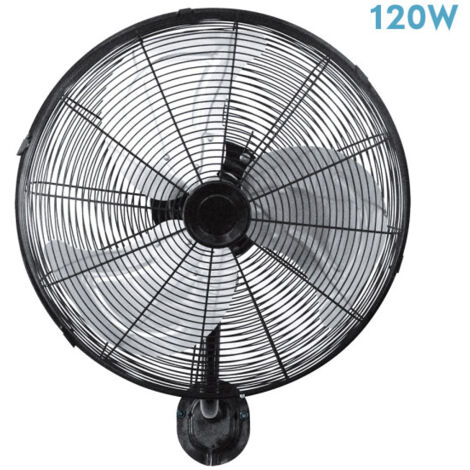 Abrila - Ventilador de Pared ARRECIFE  Negro/Playa con 3 Velocidades Ajustables  Orientable y Oscilante  120W de Potencia y 50D  Ideal para Todo Tipo de Estancias