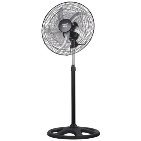 Ventilador de Pie Reforzado Negro 75W 5 Aspas Aluminio