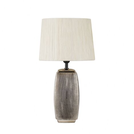 Sobremesa ceramica sucupira 1xe27 bronce dorado c/pant beis 54x30x30cm