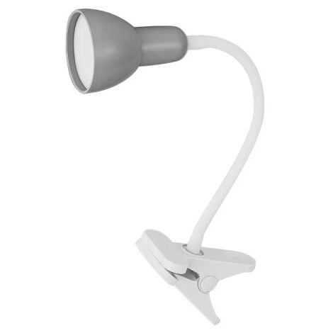 Flexo Gates Gris/Blanco 6W 450lm Pinza Orientable 31x7x11,5cm