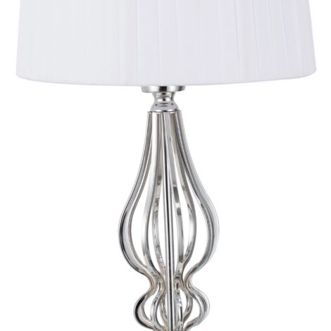 Sobremesa cebrano 1xe27 cromo c/pant blanca 30x30x55 cm (1/2)