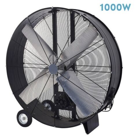 Ventilador Industrial 1000W Negro 112cm 2 Velocidades Con Ruedas MAXIMUM