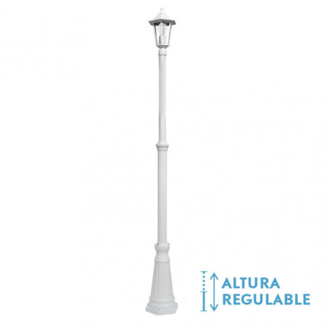 Farola exterior aluminio auriga 1xe27 blanco ip44 220x20x20 cm regulable en altura (1/3)