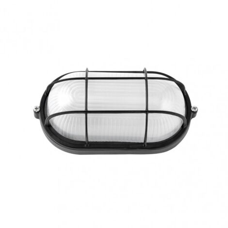 FAB 148162009  Aplique Ext. Oval Aluminio Apus Peq. 1xe27  Negro  9x21x10,5 Cm Ip44