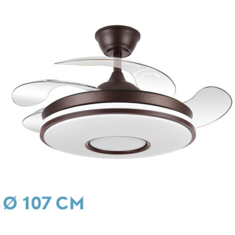 Ventilador Dc Dani 72w 6117lm Marron 4 Asp.desp. 108d 3000-4000-6000k Remoto, Memoria Y Temporizador