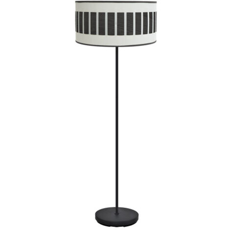 FABRILAMP Pie Salon Ivanna 1xe27 Negro/Blanco-Madera Negra 163x40x40 Cm (1/2)