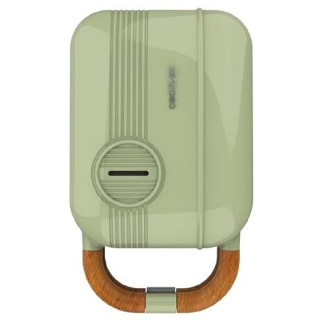 Sandwich maker Cecotec Rock'NToast Retro One Bej cu trei placi interschimbabile, 700W, Baza anti-alunecare, maner rece la atingere, cleme de inchidere