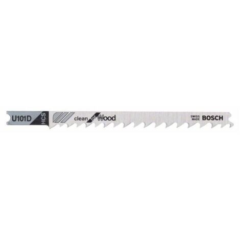 Bosch 2 608 637 723 - Hoja de sierra de calar U 101 D - Clean for Wood (pack de 3)