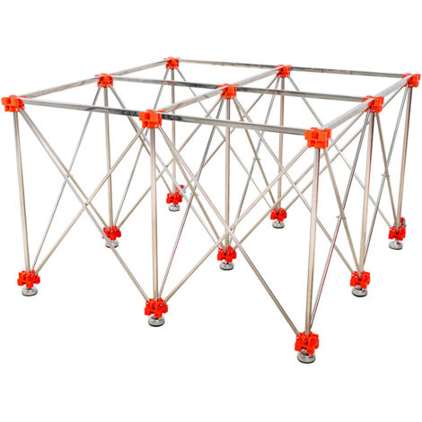 Rubi – Mesa de trabajo retráctil 120 x 120 cm – Soporta hasta 700 kg – Altura de trabajo 75 cm – Equipado con ruedas y bolsa de transporte (1/2)