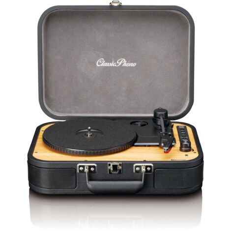 Tocadiscos Lenco Classic Phono TT-116 Bluetooth con 3 velocidades, 33, 45 y 78 RPM, Tocadiscos de Vinilo Vintage, Salida RCA, Altavoz estéreo, Negro