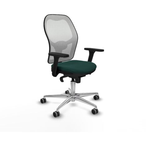 Jorquera sincro malla blanca similpiel verde botella brazos 3D base aluminio ruedas 65mm engomada (1/5)