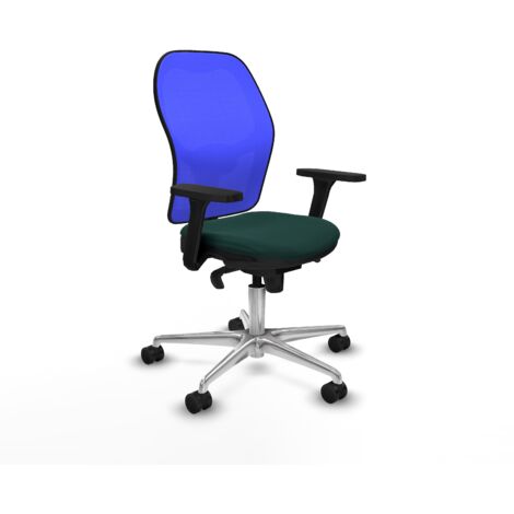 Jorquera sincro malla azul similpiel verde botella brazos 3D base aluminio ruedas 65mm nailon (1/5)