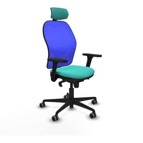 Jorquera sincro malla azul similpiel turquesa brazos 3D base nailon cabecero 2D ruedas 65mm engomada (1/5)