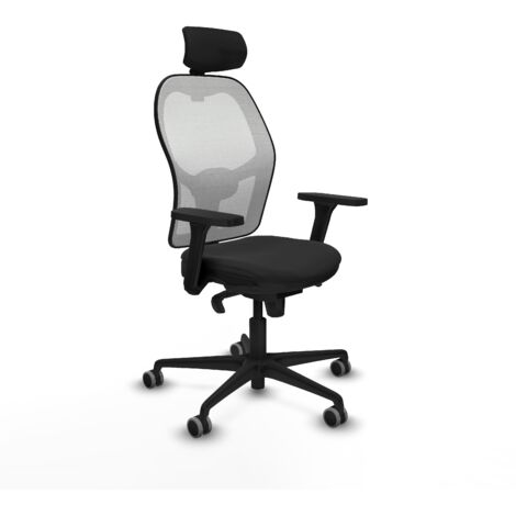 Jorquera sincro malla blanca similpiel negro brazos 3D base nailon cabecero 2D ruedas 65mm engomada (1/5)