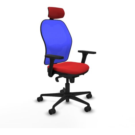 Jorquera sincro malla azul similpiel rojo brazos 3D base nailon cabecero 2D ruedas 65mm nailon (1/5)