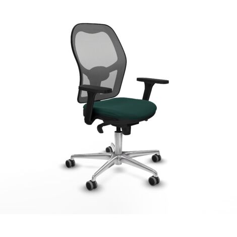 Jorquera sincro malla gris similpiel verde botella brazos 3D base aluminio ruedas 65mm engomada (1/5)