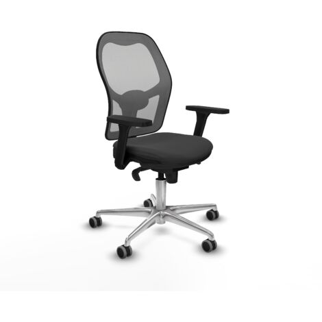 Jorquera sincro malla gris similpiel gris oscuro brazos 3D base aluminio  ruedas 65mm engomada (1/5)