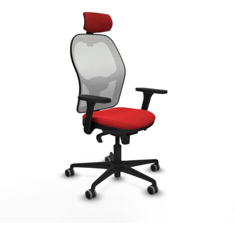 Jorquera sincro malla blanca similpiel rojo brazos 3D base nailon cabecero 2D ruedas 65mm engomada (1/5)