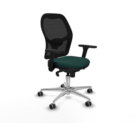 Jorquera sincro malla negra similpiel verde botella brazos 3D base aluminio ruedas 65mm engomada (1/5)