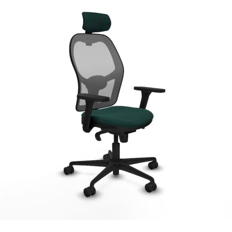 Jorquera sincro malla gris similpiel verde botella brazos 3D base nailon cabecero 2D ruedas 65mm nailon (1/5)