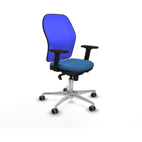 Jorquera sincro malla azul similpiel azul claro brazos 2D base aluminio ruedas 65mm engomada (1/5)