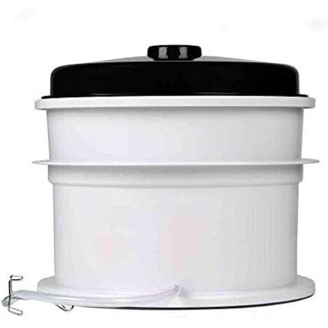 Rodri, ganadora de jugo, accesorio de exprimidor para conservar de 35 cm Ø, con tapa, contenedor de recolección de jugo hecho de plástico robusto, canasta de frutas con juego de mangueras, blanco
