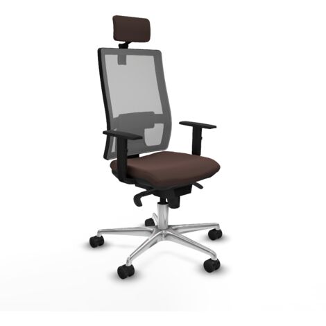 Silla de oficina piqueras y crespo Horna marron oscuro aluminio (1/5)