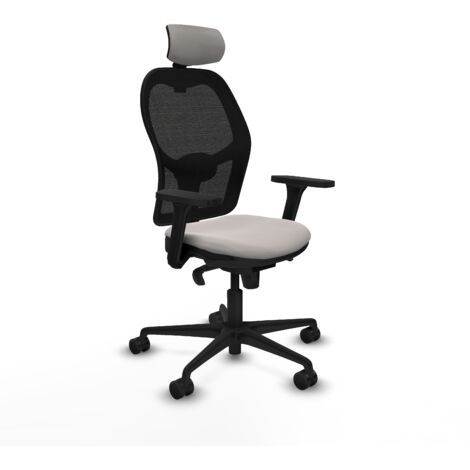 Jorquera sincro malla negra similpiel blanco brazos 3D base nailon cabecero 2D ruedas 65mm nailon (1/5)