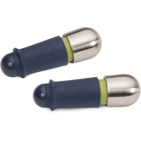 Tapones de vino con cierre giratorio Joseph Joseph BarWise: tapones de vino prácticos y reutilizables en color negro, ideales para mantener el vino fresco y seguro en tu botella (1/5)