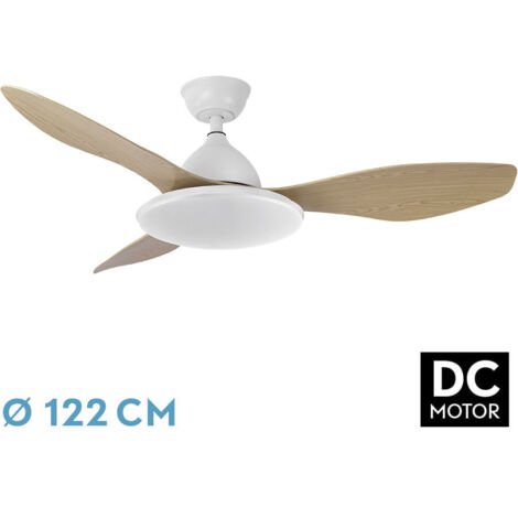 Ventiladpr de techo DC "Yael" regulable con mando a distancia y temporizador (72W 3CCT 7200lm) color blanco y haya (1/2)