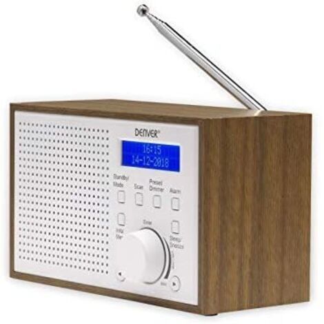 Denver DAB-46WHITE radio Internet Analógico y digital Marrón, Blanco