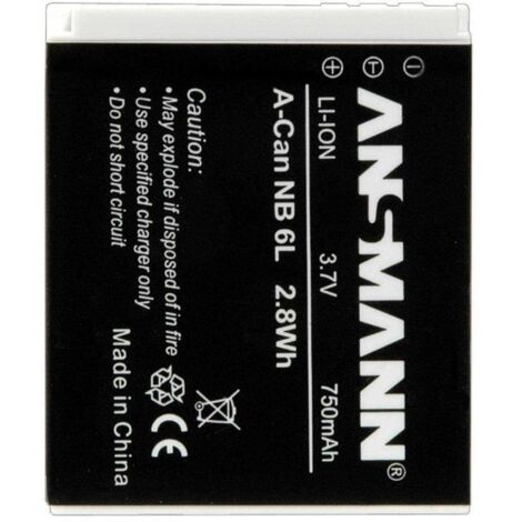 Ansmann 5044453 - A-Can NB 6 Li-Ion, batería 3,7V/750mAh para cámara digital de fotos Canon (1/4)