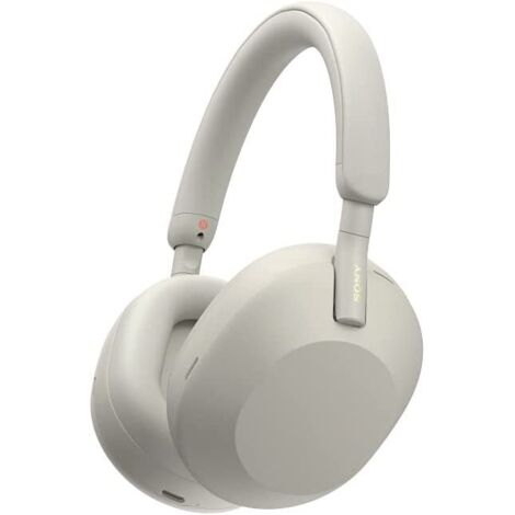 Sony WH-1000XM5 Auriculares Inalámbricos con Noise Cancelling, 30 horas de Autonomía, Optimizados para Alexa y Asistente de Google, con Micrófono Incorporado para Llamadas de Teléfono, Plata (1/5)