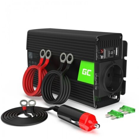 Green Cell KFZ Spannungswandler Power Inverter 24V 230V 300/600W Black