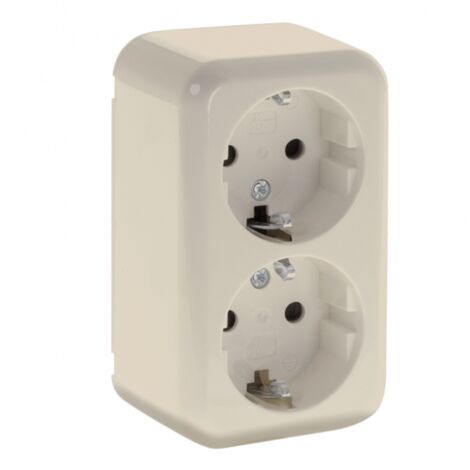 Doble enchufe Fabrilamp schuko plástico 10x6 cm (1/2)